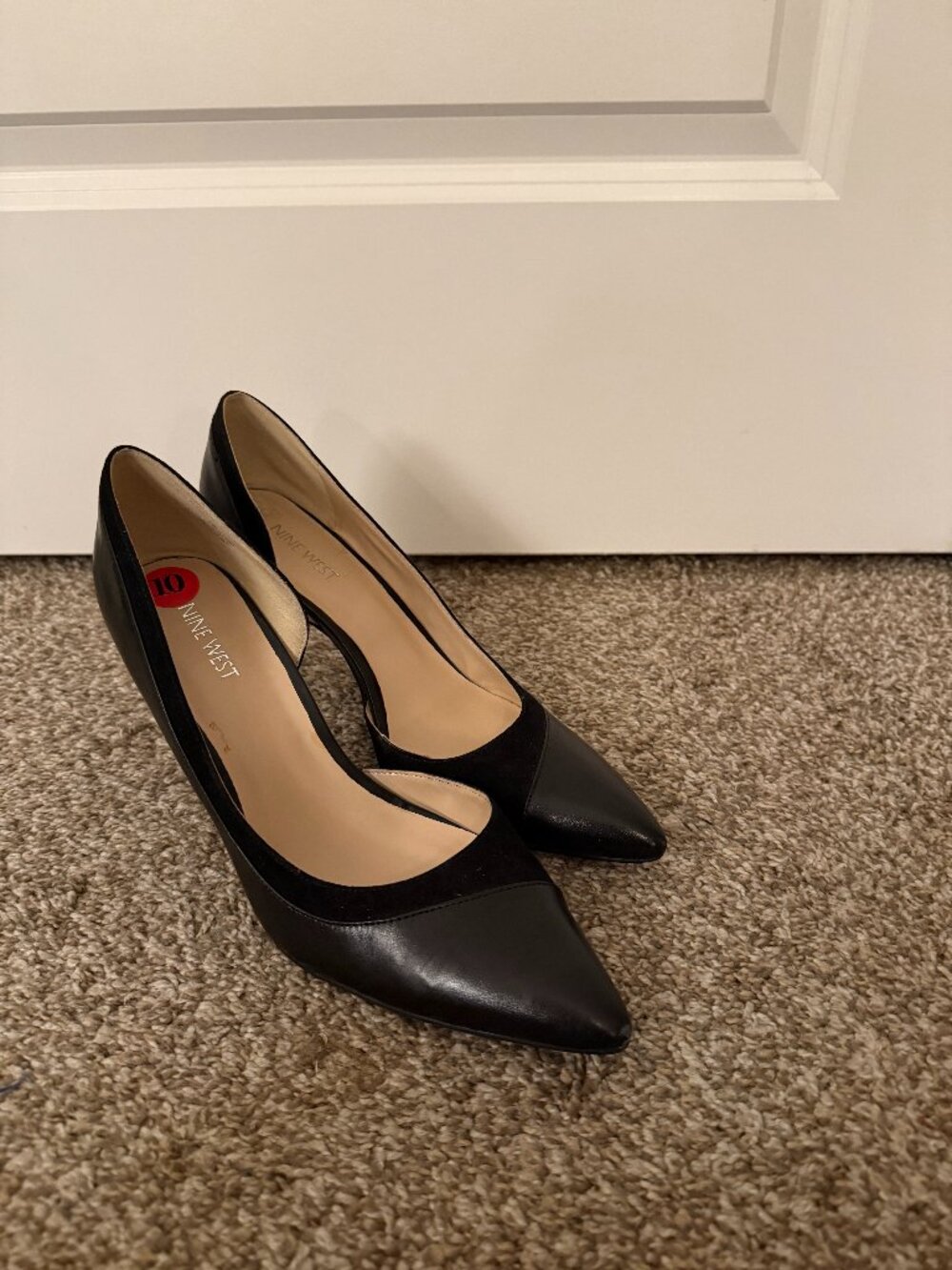 Nine West Black D'Orsay Pointed Toe Stiletto Pumps Heels Size 10